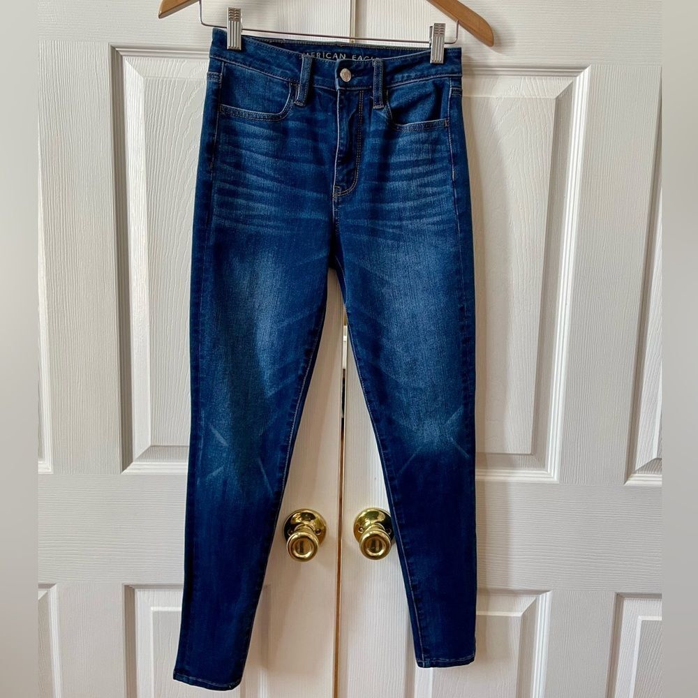 American Eagle Outfitters Dark Super High Rise Jegging Size 2 Short